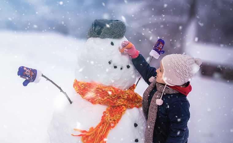 Snowman and Child