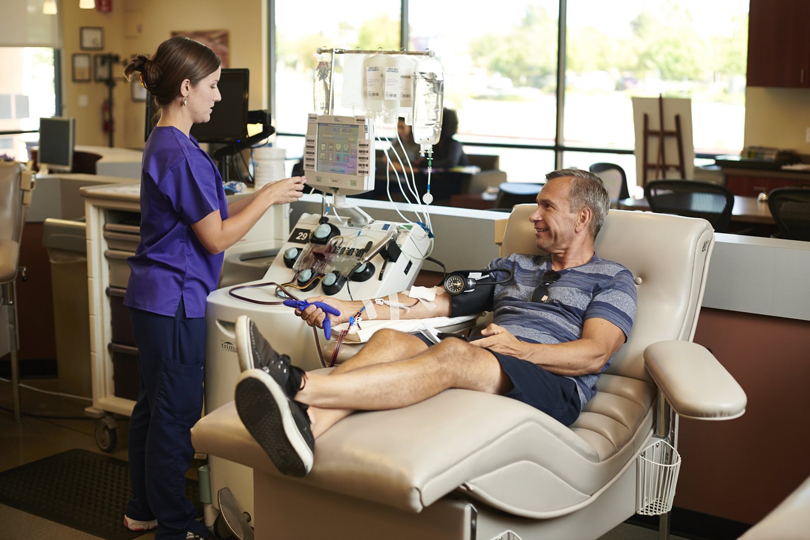 A man donating blood