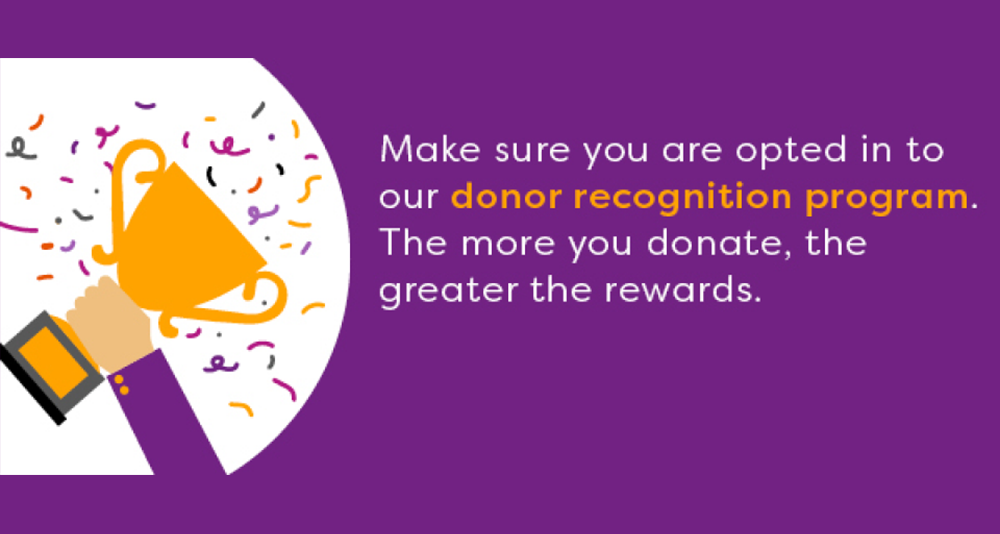 The more you donate, the greater the rewards