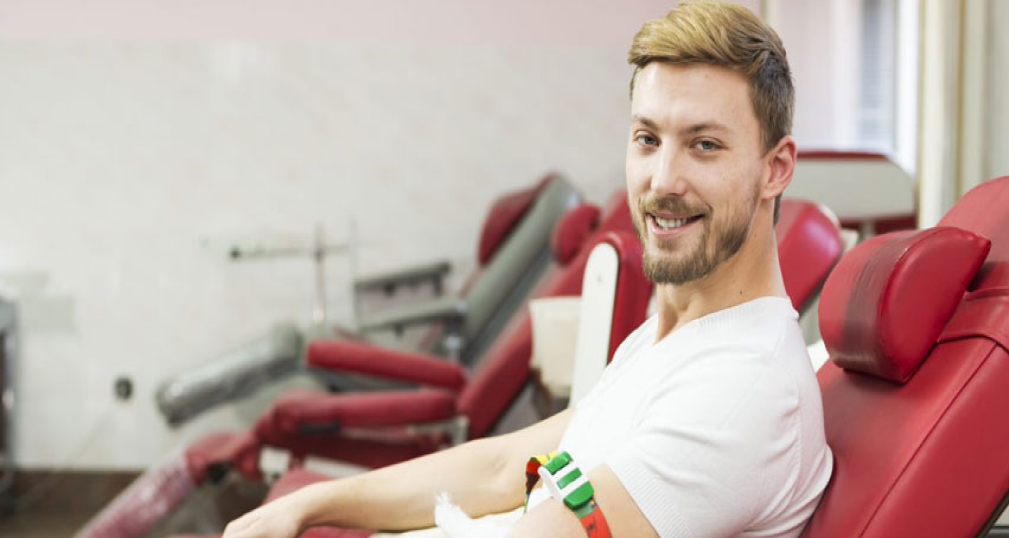 Man giving blood