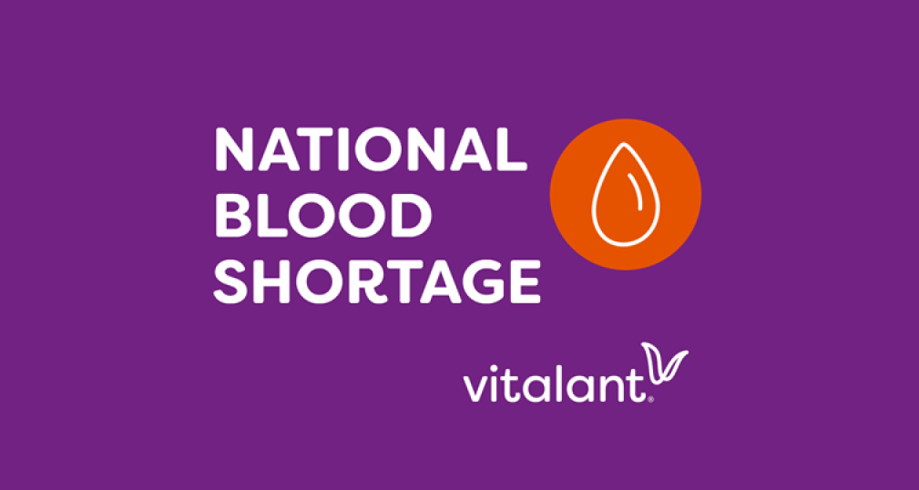 There is a national blood shortage. Please sign up for an appt at