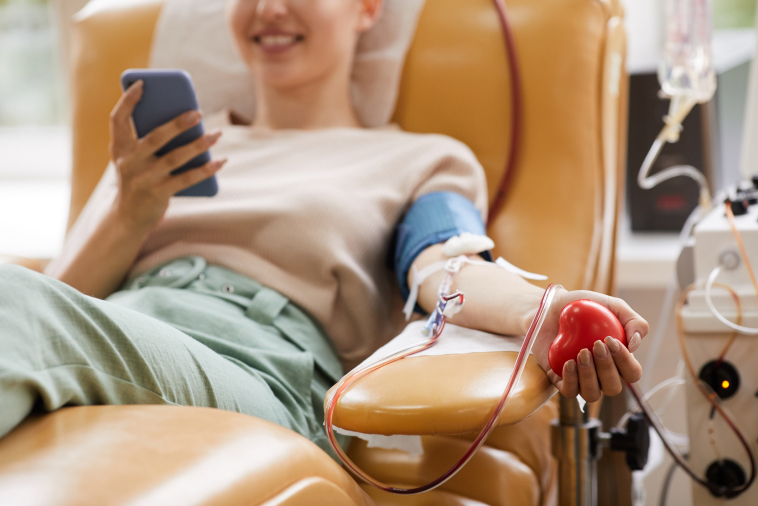 person donating blood