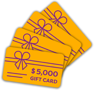 Graphic of four $5,000 gift cards