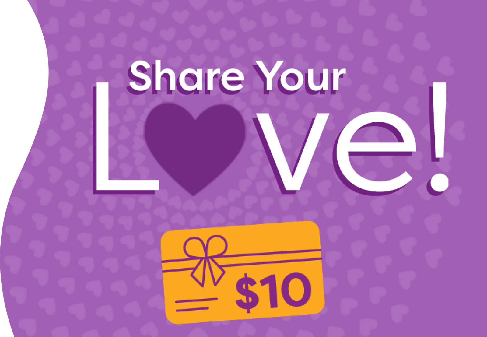 Image with a gift card and text that says 'Share The Love'