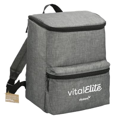 Small gray cooler with Vital Elite logo on the front